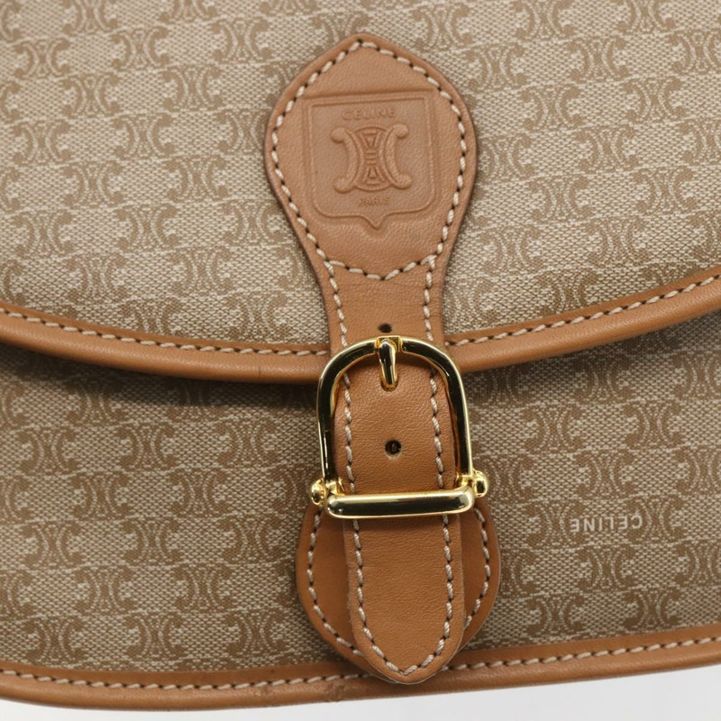 【日本直送】CELINE Macadam帆布肩背包 PVC 米色 金色 正品 164969V-18