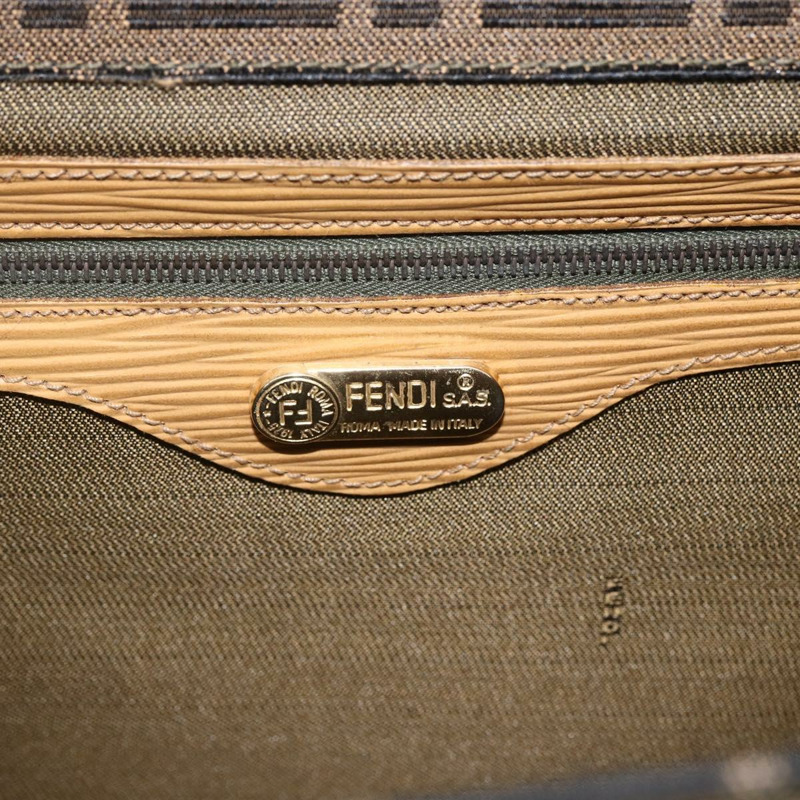【日本直送】FENDI Zucca帆布手提包 黑色 棕色 金色 正品 165065-16