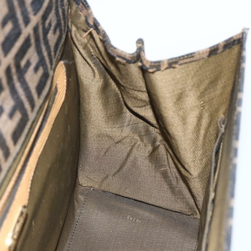 【日本直送】FENDI Zucca帆布手提包 黑色 棕色 金色 正品 165065-18