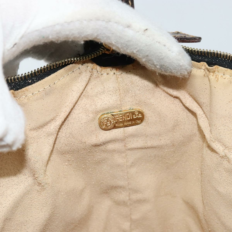 【日本直送】FENDI Zucca帆布手提包 黑色棕色 正品 ep12764-10