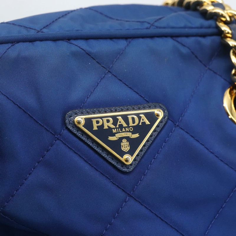 【日本直送】PRADA 尼龍藍金鏈單肩包 正品 165511-16
