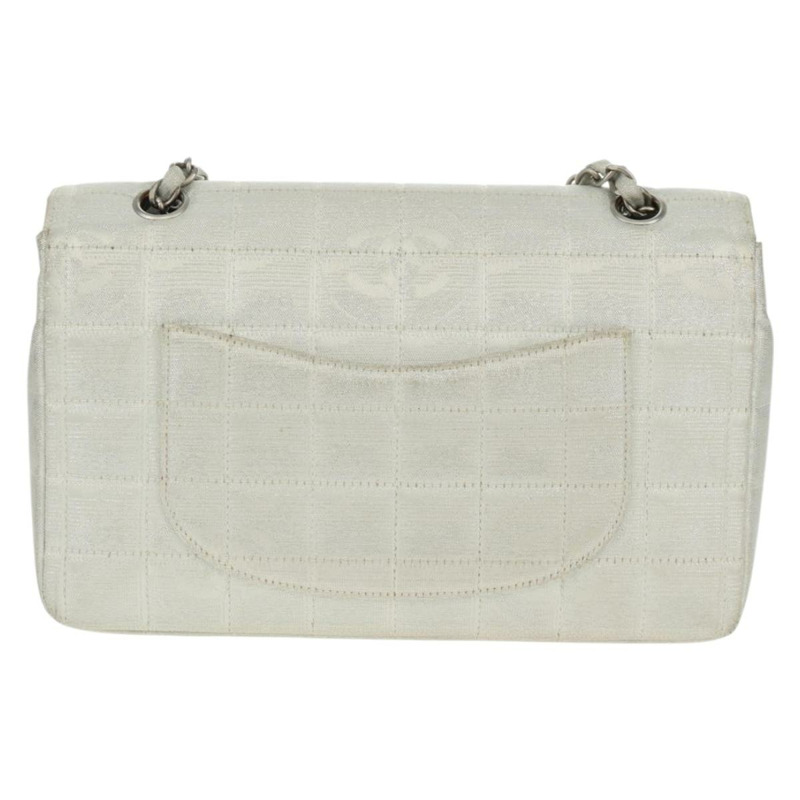 【日本直送】香奈兒新款旅行系列 Choco Bar 25 鏈條包 尼龍銀色 CC 標誌 Auth 165427V-1