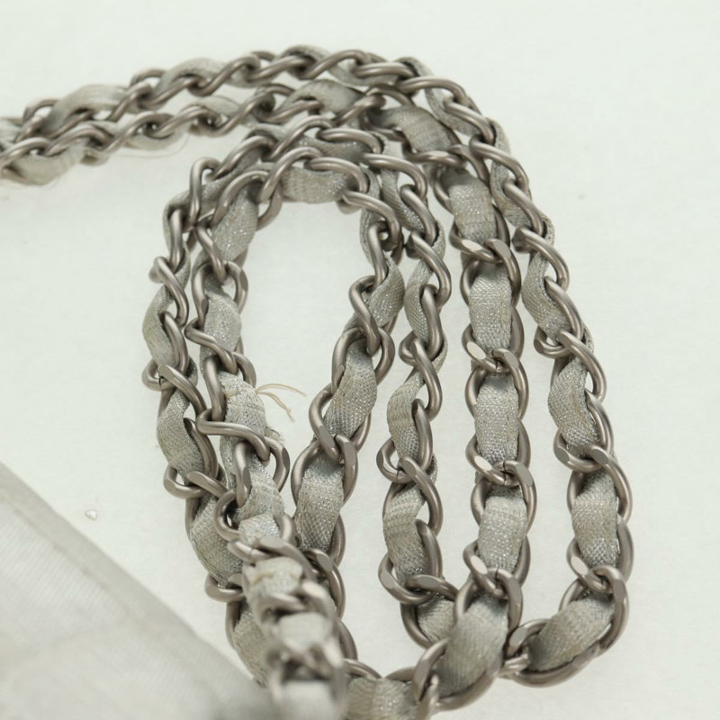 【日本直送】香奈兒新款旅行系列 Choco Bar 25 鏈條包 尼龍銀色 CC 標誌 Auth 165427V-7