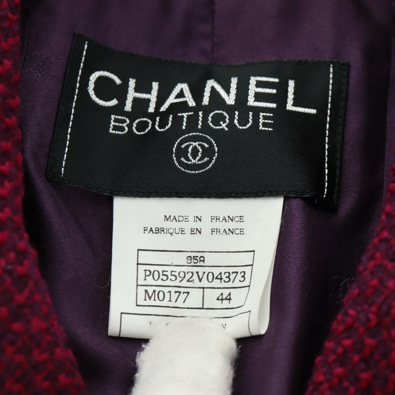 【日本直送】香奈兒 (CHANEL) 44碼羊毛紫色CC標誌外套，正品 am10558SAV-11