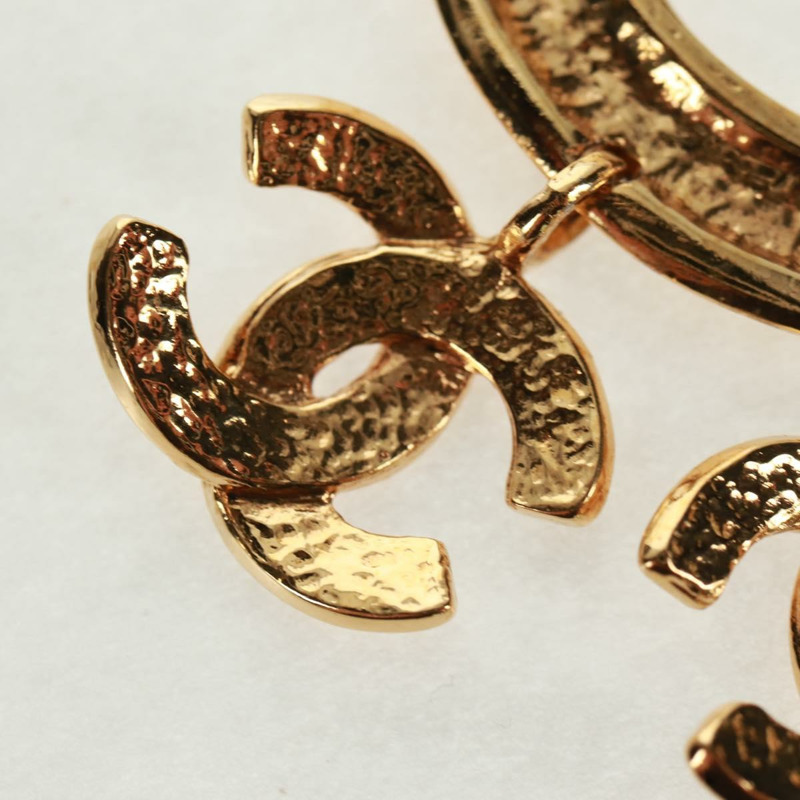 【日本直送】香奈兒 CC5 圓胸針 金屬金 CC Auth am10571V-8