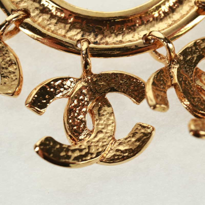 【日本直送】香奈兒 CC5 圓胸針 金屬金 CC Auth am10571V-9