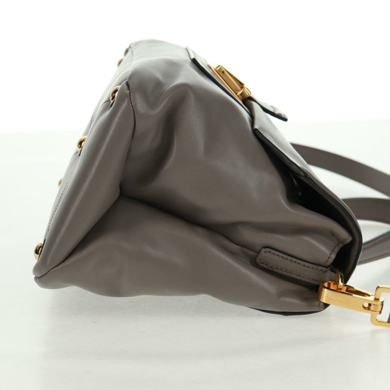 【日本直送】Miu Miu 手提包 皮革 兩用 灰色 金色 正品 am10560V-3