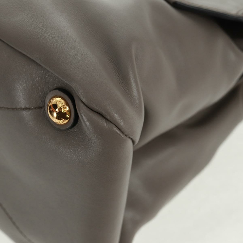 【日本直送】Miu Miu 手提包 皮革 兩用 灰色 金色 正品 am10560V-17