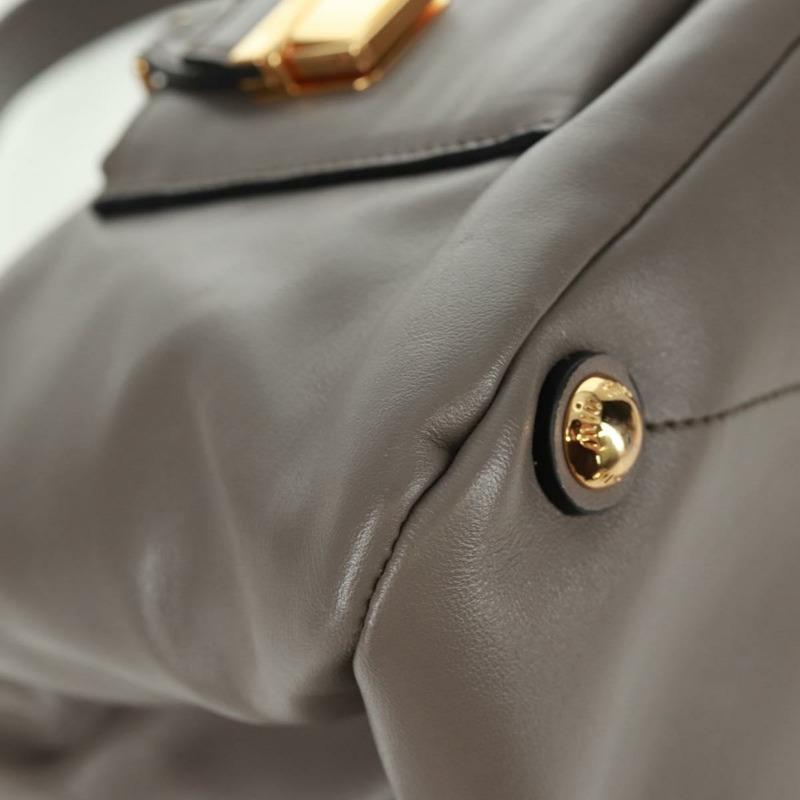 【日本直送】Miu Miu 手提包 皮革 兩用 灰色 金色 正品 am10560V-18