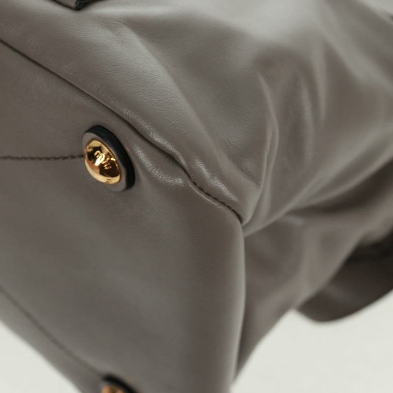 【日本直送】Miu Miu 手提包 皮革 兩用 灰色 金色 正品 am10560V-19