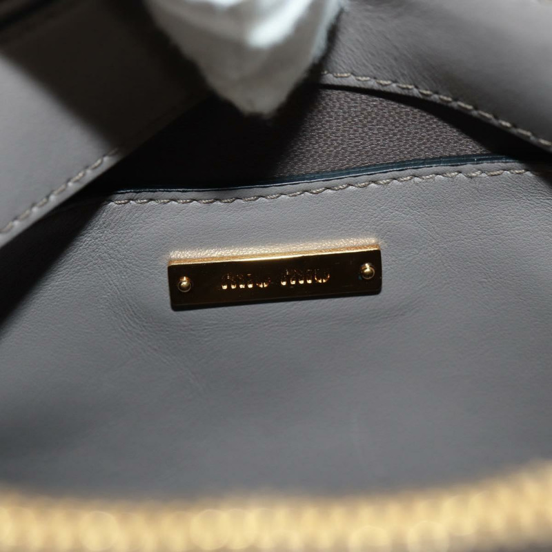 【日本直送】Miu Miu 手提包 皮革 兩用 灰色 金色 正品 am10560V-28