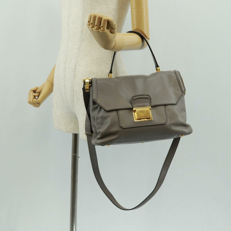 【日本直送】Miu Miu 手提包 皮革 兩用 灰色 金色 正品 am10560V-35
