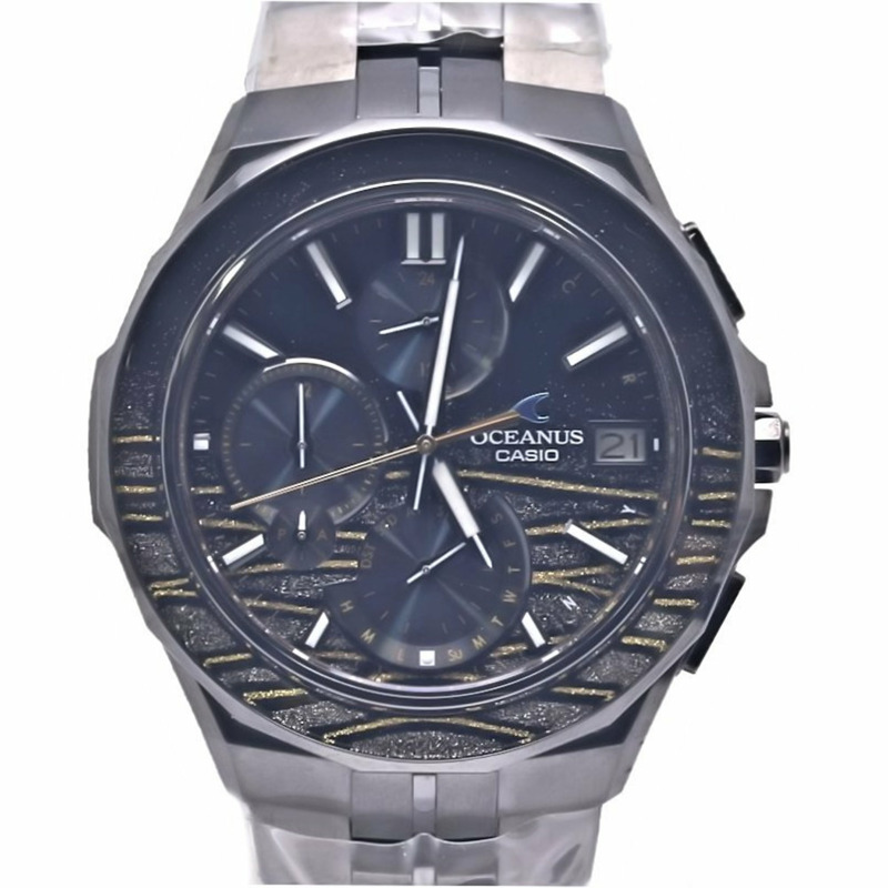 Casio Oceanus Manta OCW-S5000MES-1AJR 男士鈦金屬腕錶，採用 Maki-Bokashi 金色波紋設計（限量 300 枚）40277-0