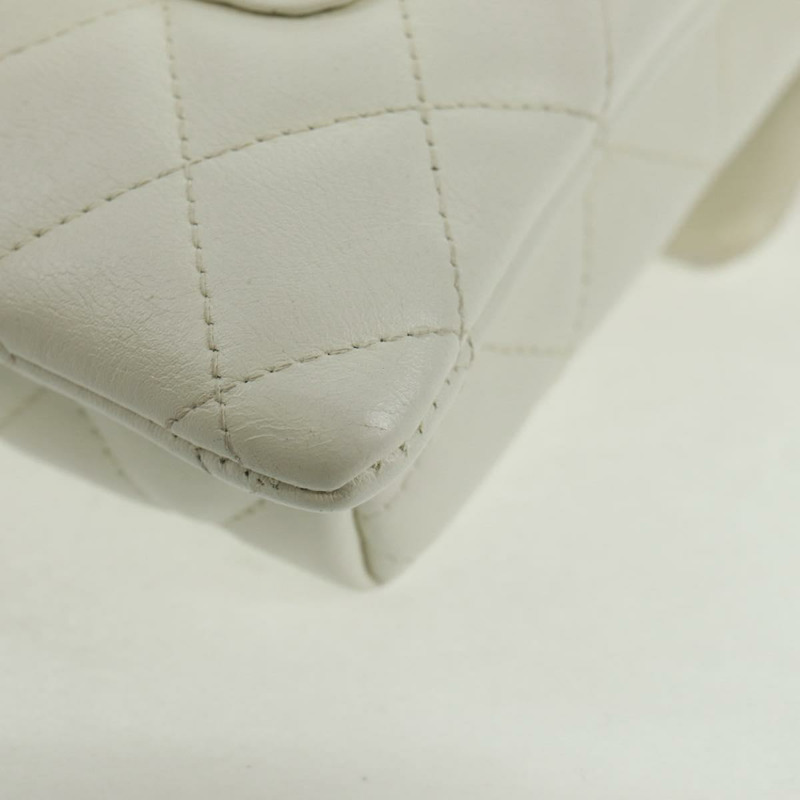 【日本直送】香奈兒 (CHANEL) 絎縫 Cambon 系列單肩包，皮革材質，白色/黑色，CC 標誌，正品編號 BA9742V-8