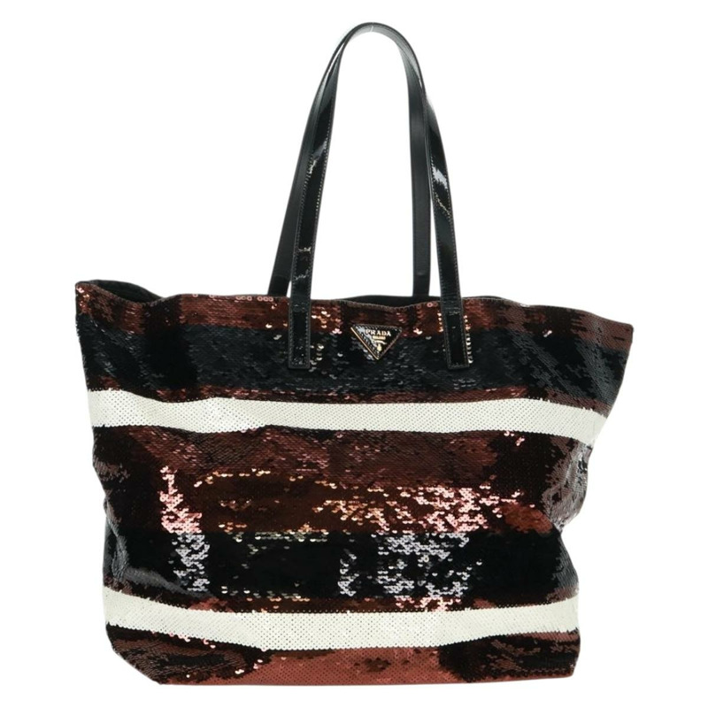 【日本直送】PRADA亮片托特包 尼龍材質 金色 黑色 正品 165478V-0