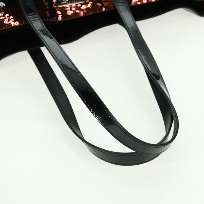 【日本直送】PRADA亮片托特包 尼龍材質 金色 黑色 正品 165478V-6