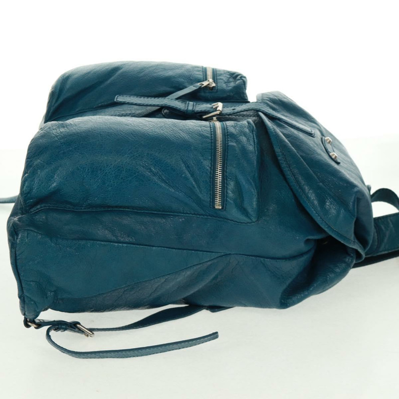 【日本直送】BALENCIAGA 雙肩包 皮革 藍色 銀色 326404 正品號 165396-3