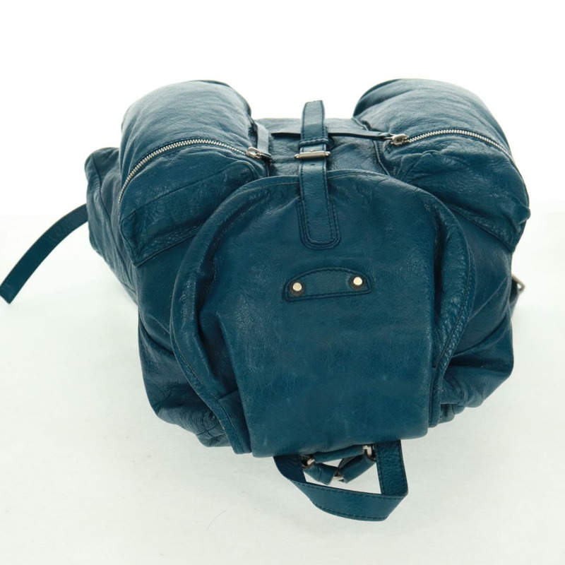 【日本直送】BALENCIAGA 雙肩包 皮革 藍色 銀色 326404 正品號 165396-5