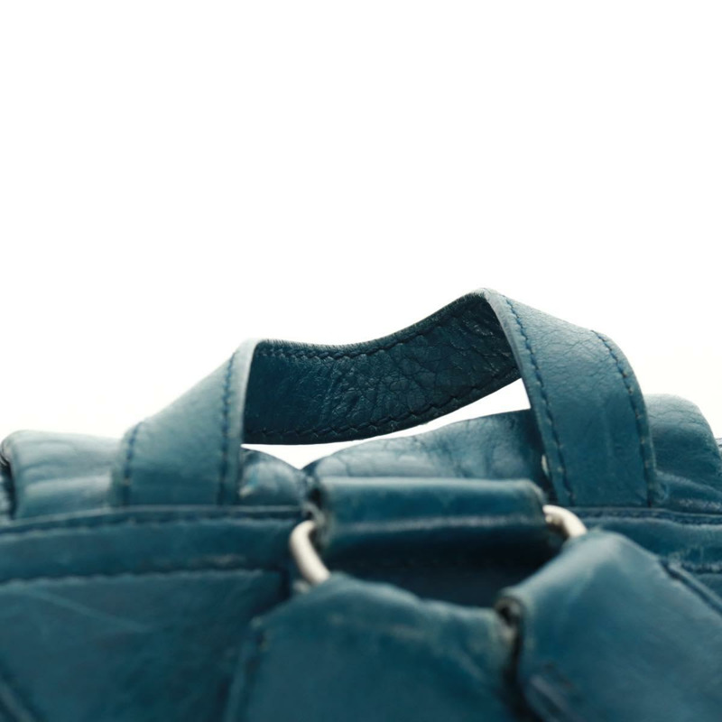 【日本直送】BALENCIAGA 雙肩包 皮革 藍色 銀色 326404 正品號 165396-13