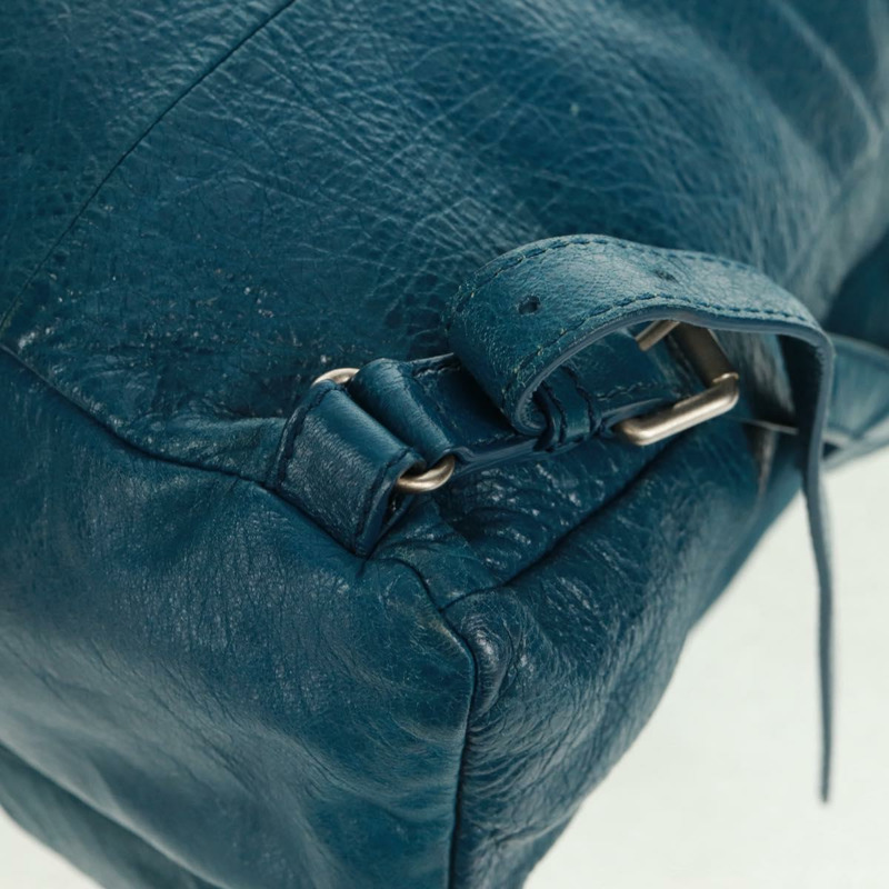 【日本直送】BALENCIAGA 雙肩包 皮革 藍色 銀色 326404 正品號 165396-19