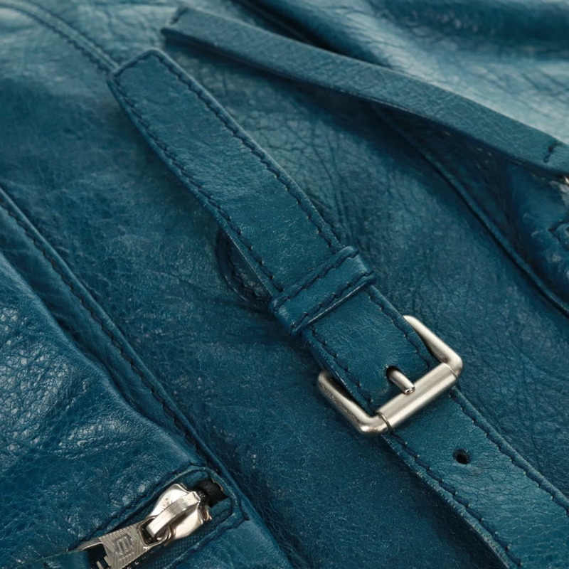【日本直送】BALENCIAGA 雙肩包 皮革 藍色 銀色 326404 正品號 165396-22