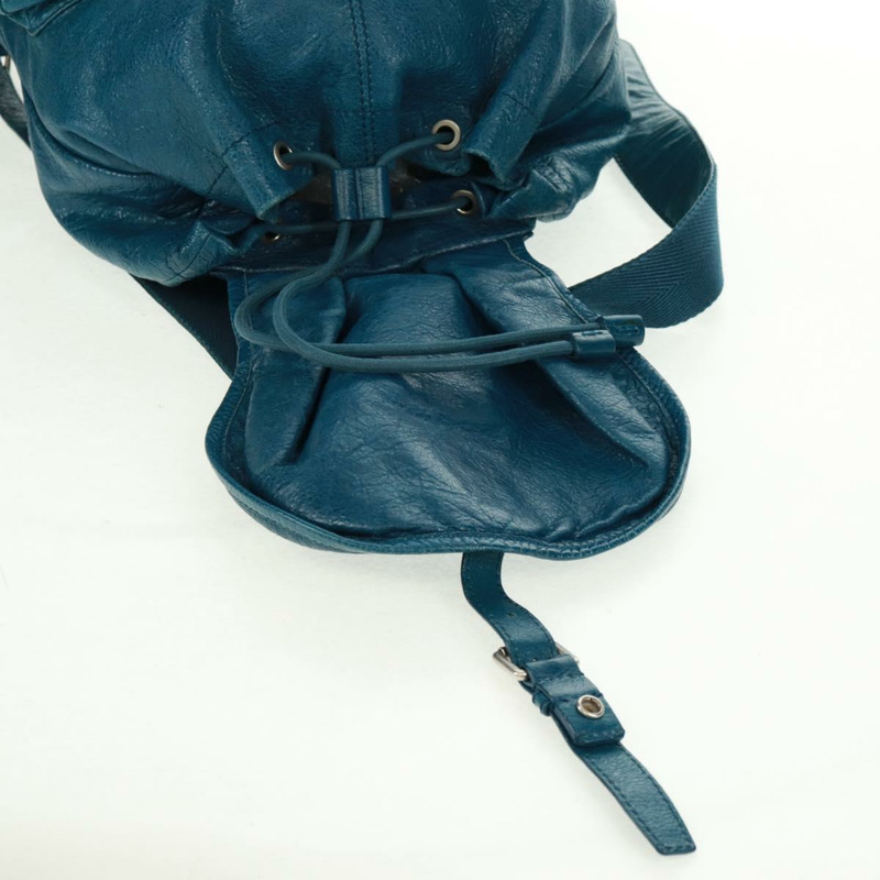 【日本直送】BALENCIAGA 雙肩包 皮革 藍色 銀色 326404 正品號 165396-24