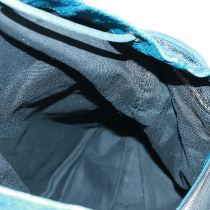 【日本直送】BALENCIAGA 雙肩包 皮革 藍色 銀色 326404 正品號 165396-26