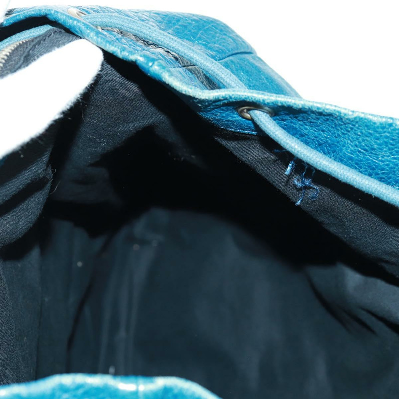 【日本直送】BALENCIAGA 雙肩包 皮革 藍色 銀色 326404 正品號 165396-27