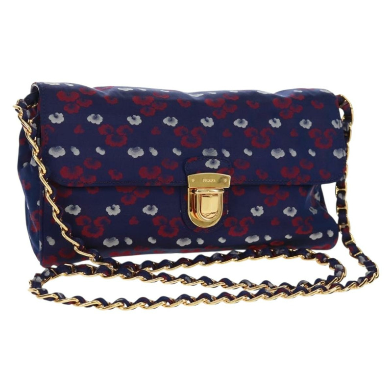 【日本直送】PRADA 紫色金色緞面鏈條單肩包，正品編號 165419V-0