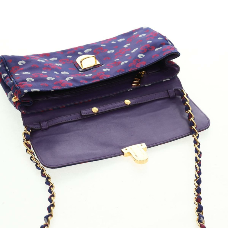 【日本直送】PRADA 紫色金色緞面鏈條單肩包，正品編號 165419V-19