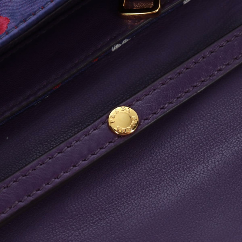 【日本直送】PRADA 紫色金色緞面鏈條單肩包，正品編號 165419V-22