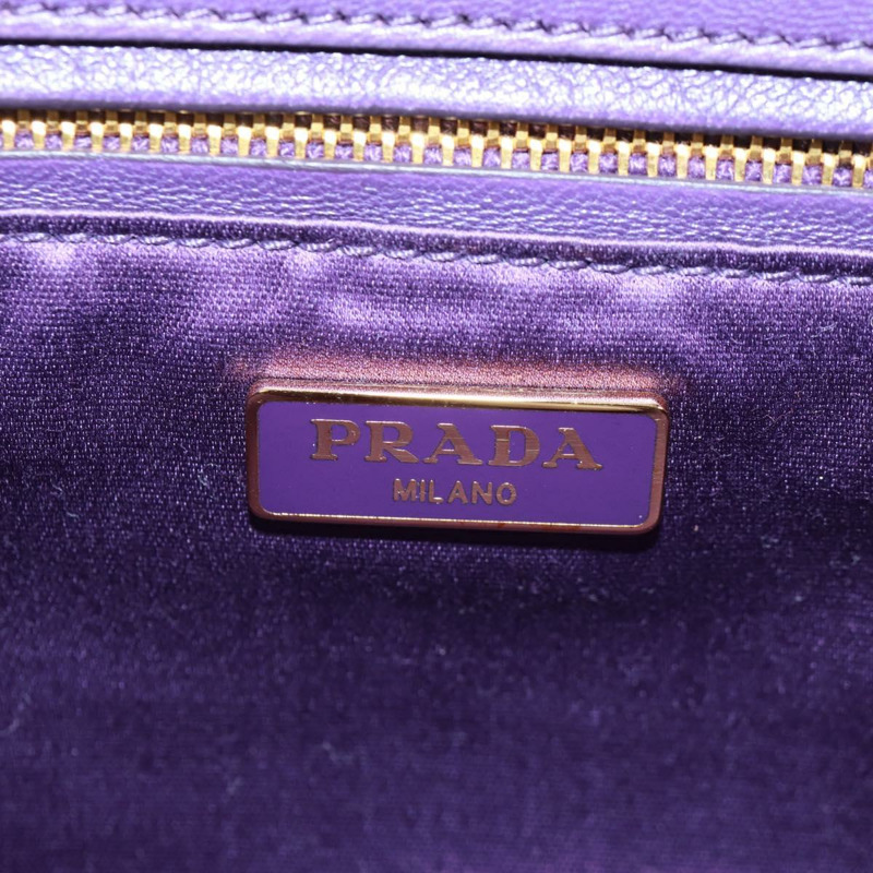【日本直送】PRADA 紫色金色緞面鏈條單肩包，正品編號 165419V-23