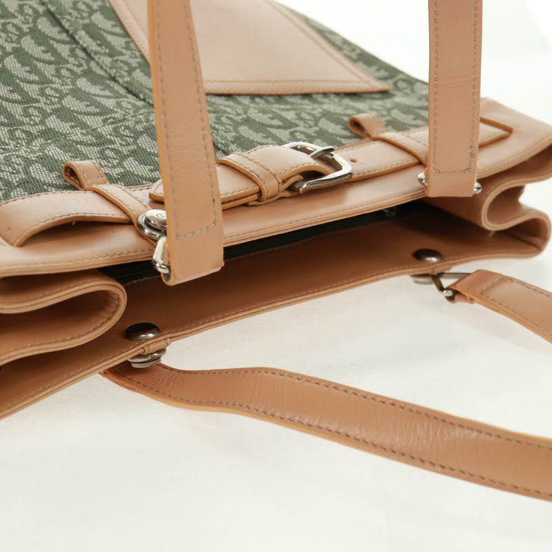 【日本直送】Christian Dior Trotter帆布手提包 綠色銀色 正品 165477V-5