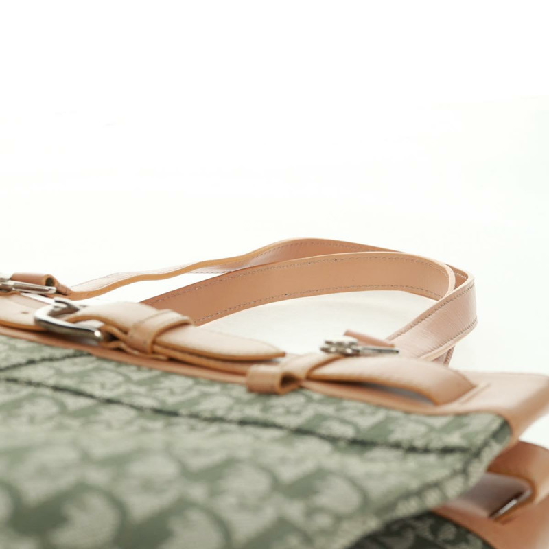 【日本直送】Christian Dior Trotter帆布手提包 綠色銀色 正品 165477V-13