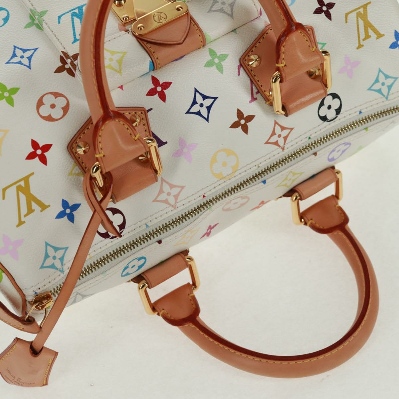 【日本直送】路易威登 Monogram Multicolor Speedy 30 手袋 白色 Bron M92643 正品 165471SAV-5