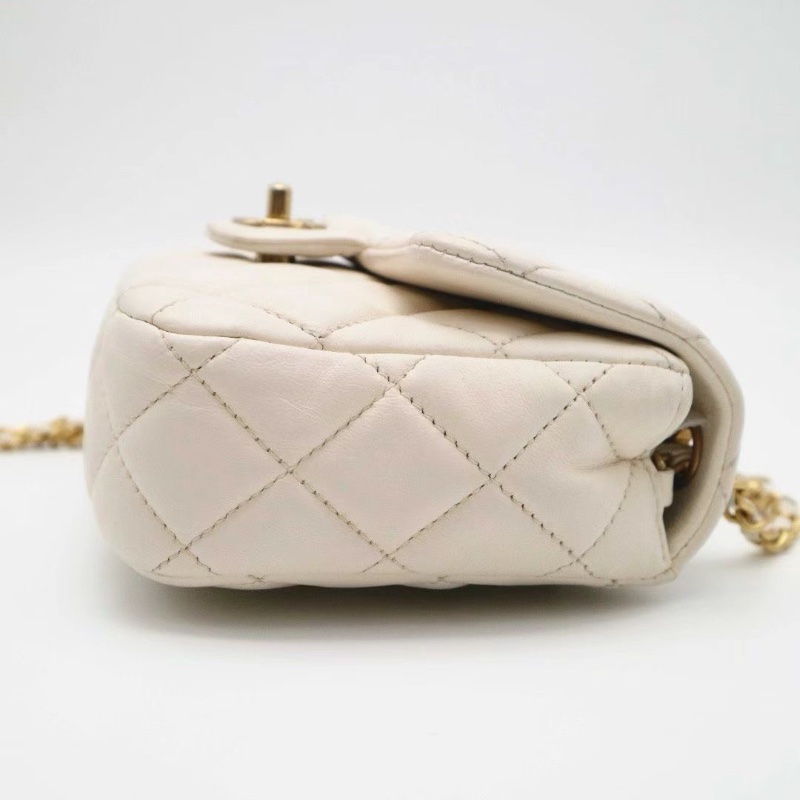 CHANEL COCO琺瑯愛心鏈條 方胖子 cf鏈條包芯片款16.5*13*5 98新配件塵袋-4