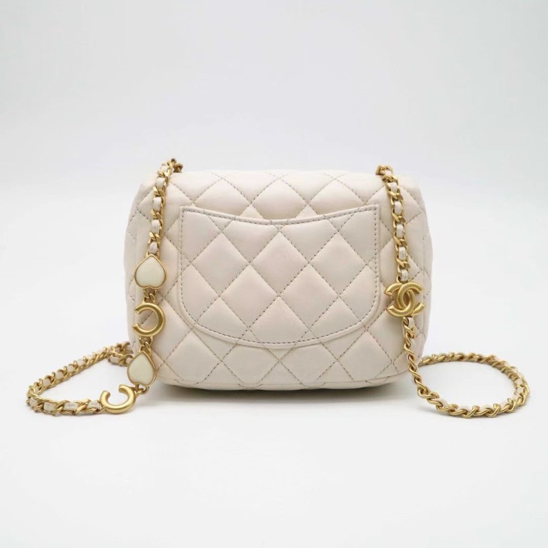 CHANEL COCO琺瑯愛心鏈條 方胖子 cf鏈條包芯片款16.5*13*5 98新配件塵袋-5