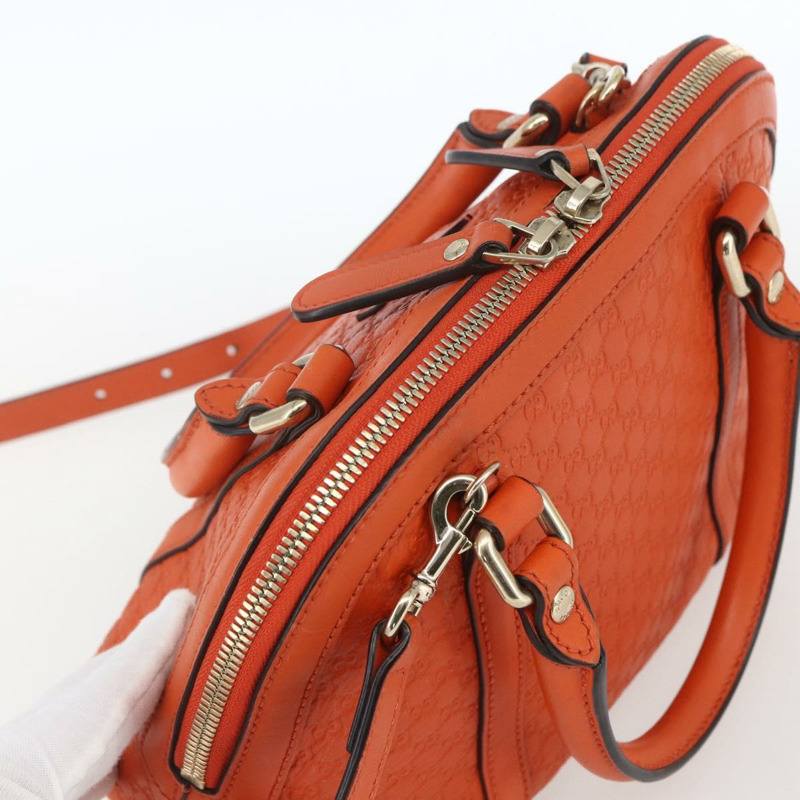 【日本直送】GUCCI Micro Guccissima 手提包 皮革 兩用 橙色/金色 449654 正品 165460-5