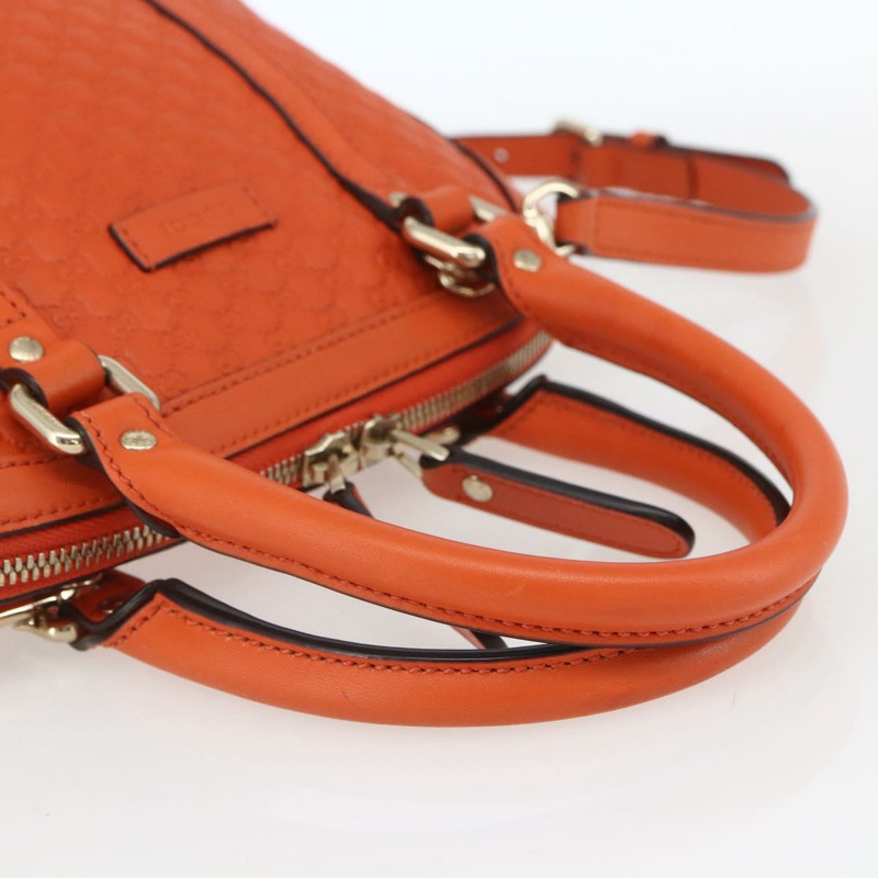 【日本直送】GUCCI Micro Guccissima 手提包 皮革 兩用 橙色/金色 449654 正品 165460-6
