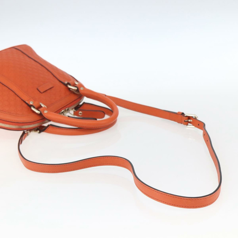【日本直送】GUCCI Micro Guccissima 手提包 皮革 兩用 橙色/金色 449654 正品 165460-7