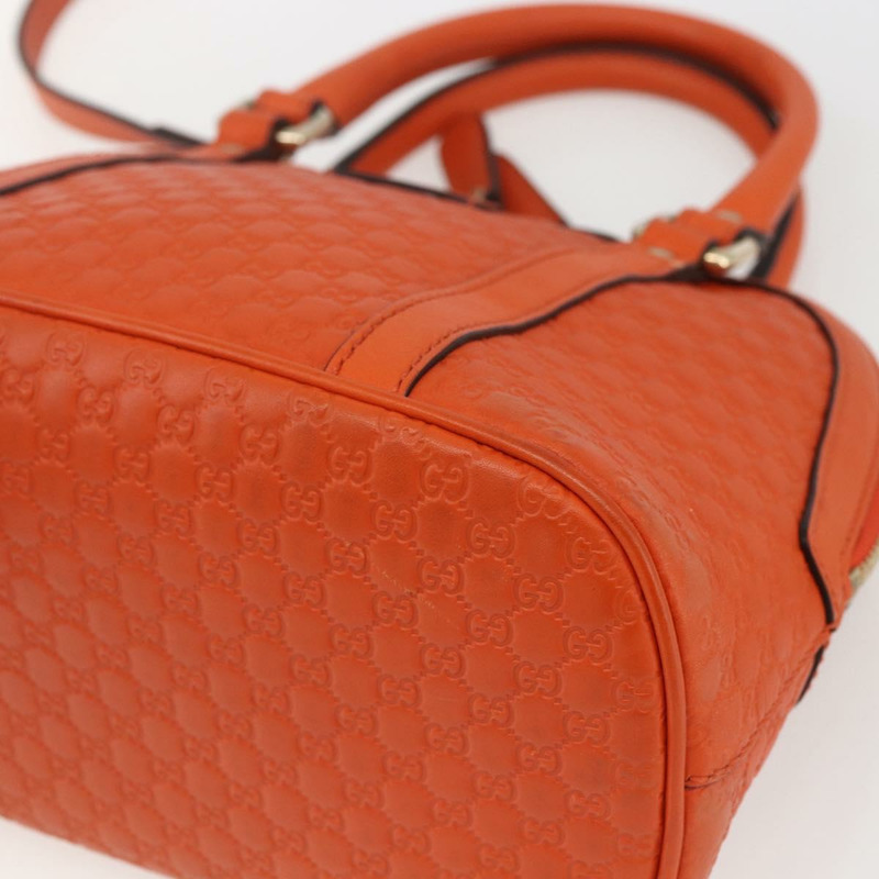 【日本直送】GUCCI Micro Guccissima 手提包 皮革 兩用 橙色/金色 449654 正品 165460-8