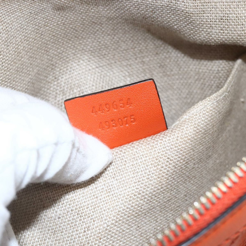 【日本直送】GUCCI Micro Guccissima 手提包 皮革 兩用 橙色/金色 449654 正品 165460-11
