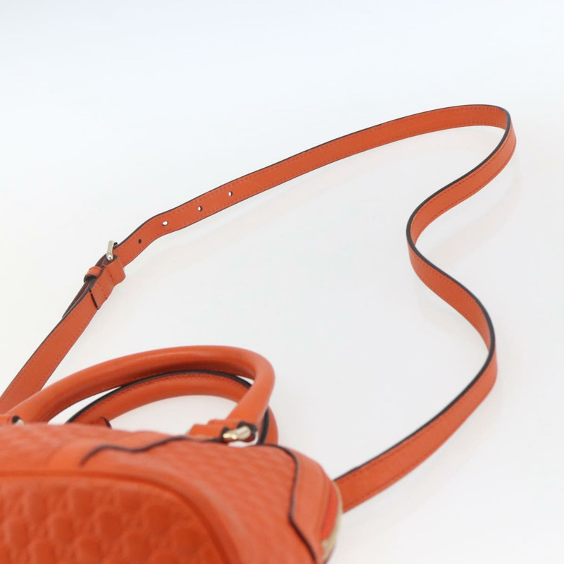 【日本直送】GUCCI Micro Guccissima 手提包 皮革 兩用 橙色/金色 449654 正品 165460-14