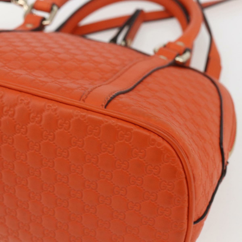 【日本直送】GUCCI Micro Guccissima 手提包 皮革 兩用 橙色/金色 449654 正品 165460-16