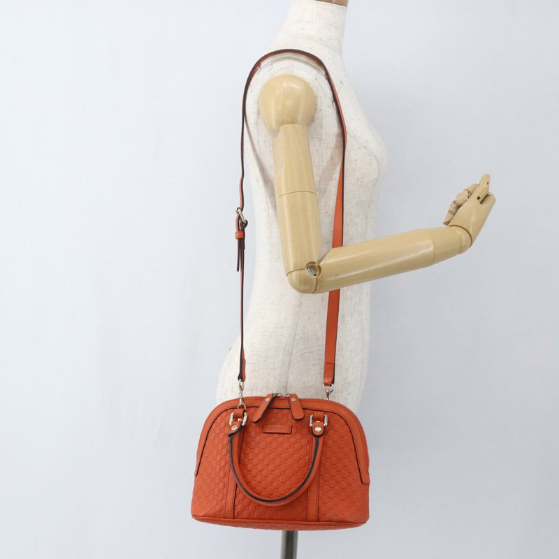 【日本直送】GUCCI Micro Guccissima 手提包 皮革 兩用 橙色/金色 449654 正品 165460-22