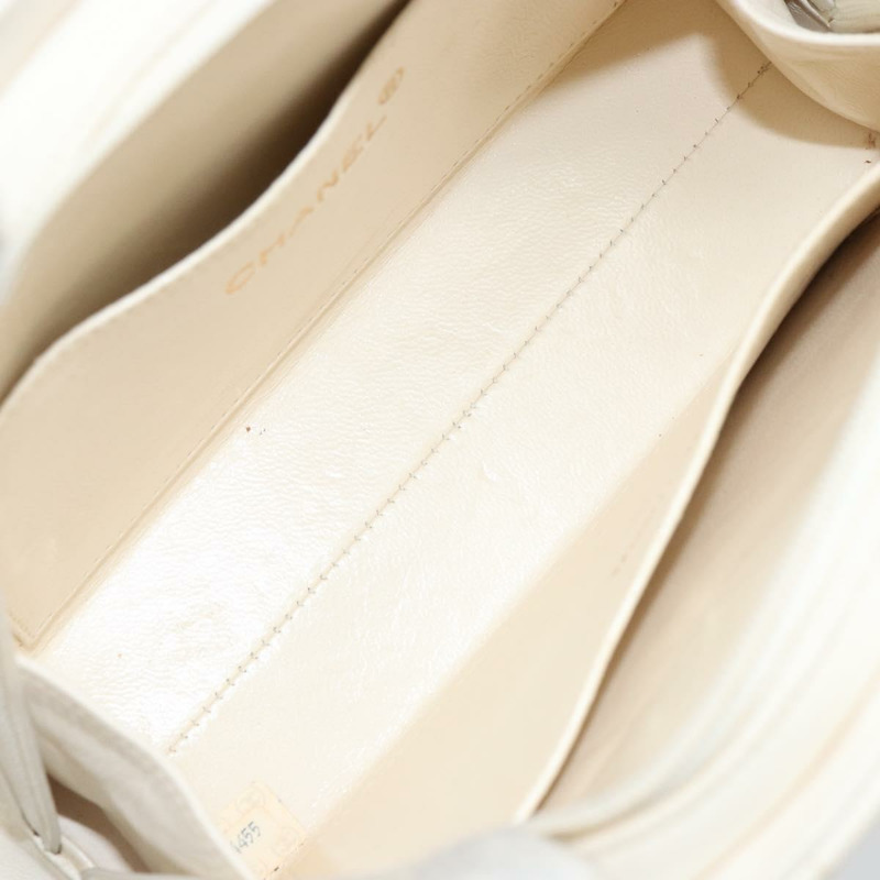 【日本直送】香奈兒鏈絎縫單肩包，羊皮材質，白色金色雙C標誌，正品編號166404V-9