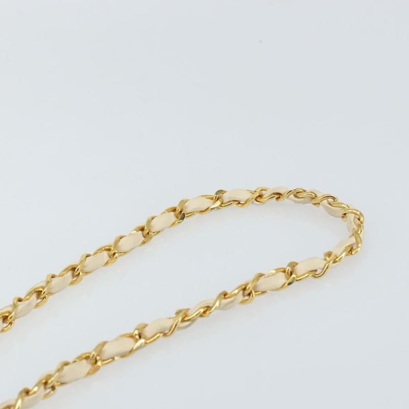 【日本直送】香奈兒鏈絎縫單肩包，羊皮材質，白色金色雙C標誌，正品編號166404V-13