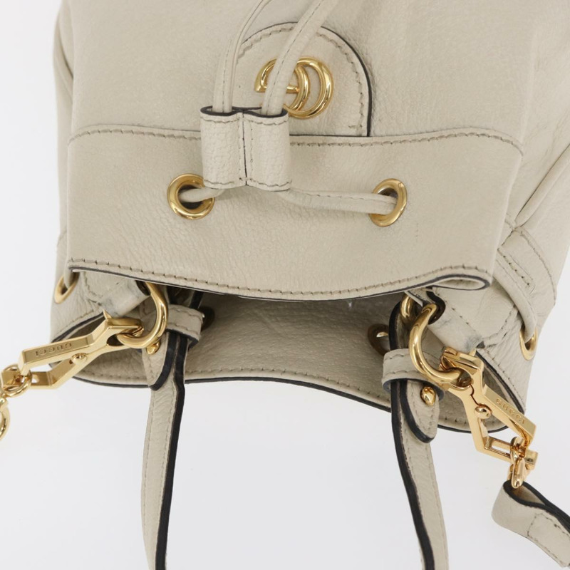 【日本直送】GUCCI Sherry Line GG Marmont 手提包 皮革 兩用 白色 金色 610846 正品 166430-5