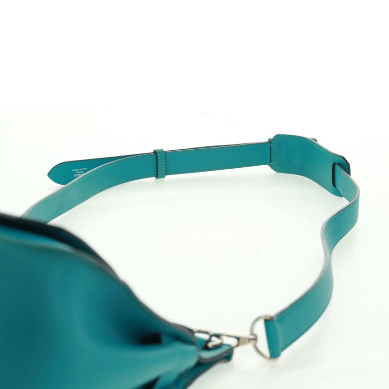 【日本直送】愛馬仕 Gypsy Shiel 28 肩背包 Swift 綠松石藍 銀色 正品 165659SM-13