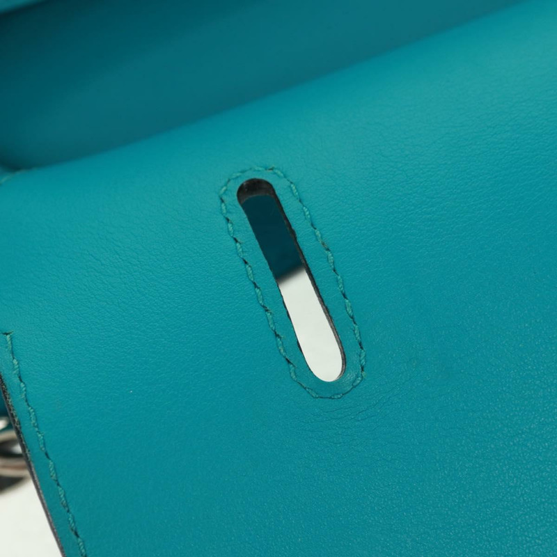 【日本直送】愛馬仕 Gypsy Shiel 28 肩背包 Swift 綠松石藍 銀色 正品 165659SM-24